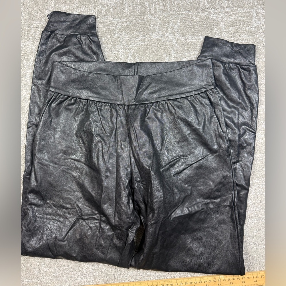 Commando Faux Leather Joggers Womens Black Minimalist Size Small